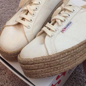 Superga platform rope glitter shoes size EU40 US9